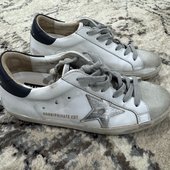 Golden Goose White and Gray Distressed Sneakers - Picture 2 of 7